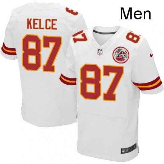 Men Nike Kansas City Chiefs 87 Travis Kelce White Vapor Untouchable Elite Player NFL Jersey